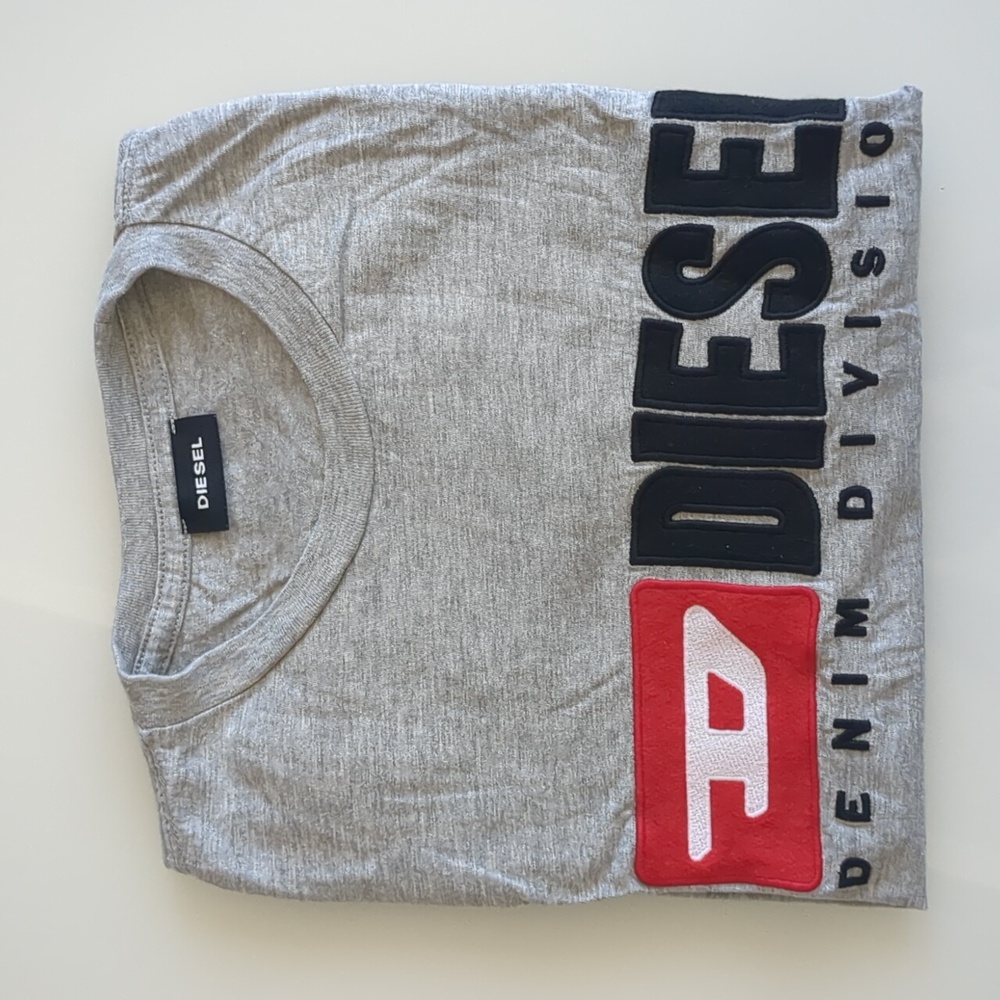 Diesel denim division T-shirt gray mens S